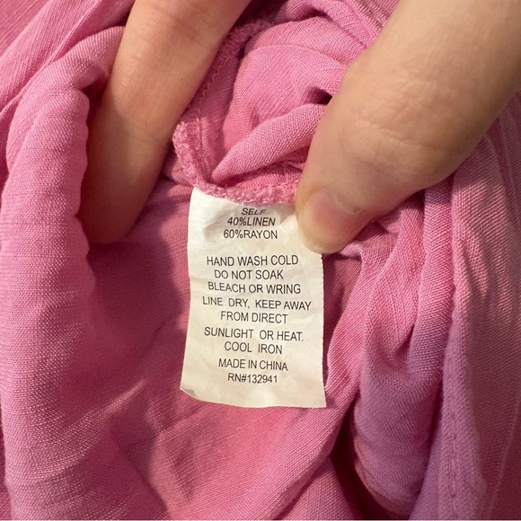 Amanda‎ Uprichard Revolve Janet Dress Size Medium Pink linen Blend Sleeveless - Picture 6 of 8